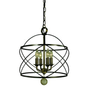 Framburg - 4414 MB/AB - Four Light Chandelier - Nantucket - Mahogany Bronze/Antique Brass