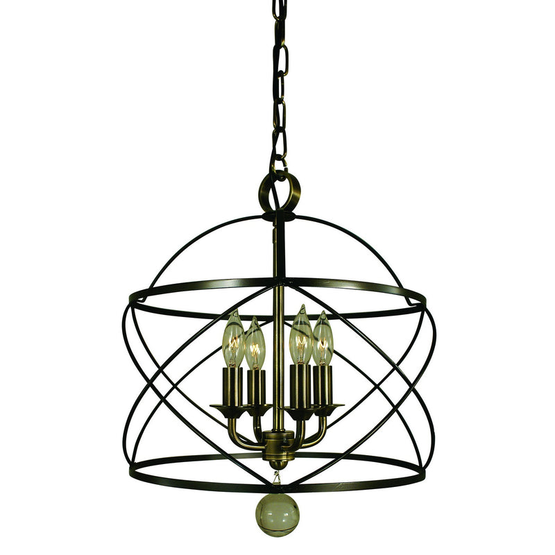 Framburg - 4414 MB/AB - Four Light Chandelier - Nantucket - Mahogany Bronze/Antique Brass