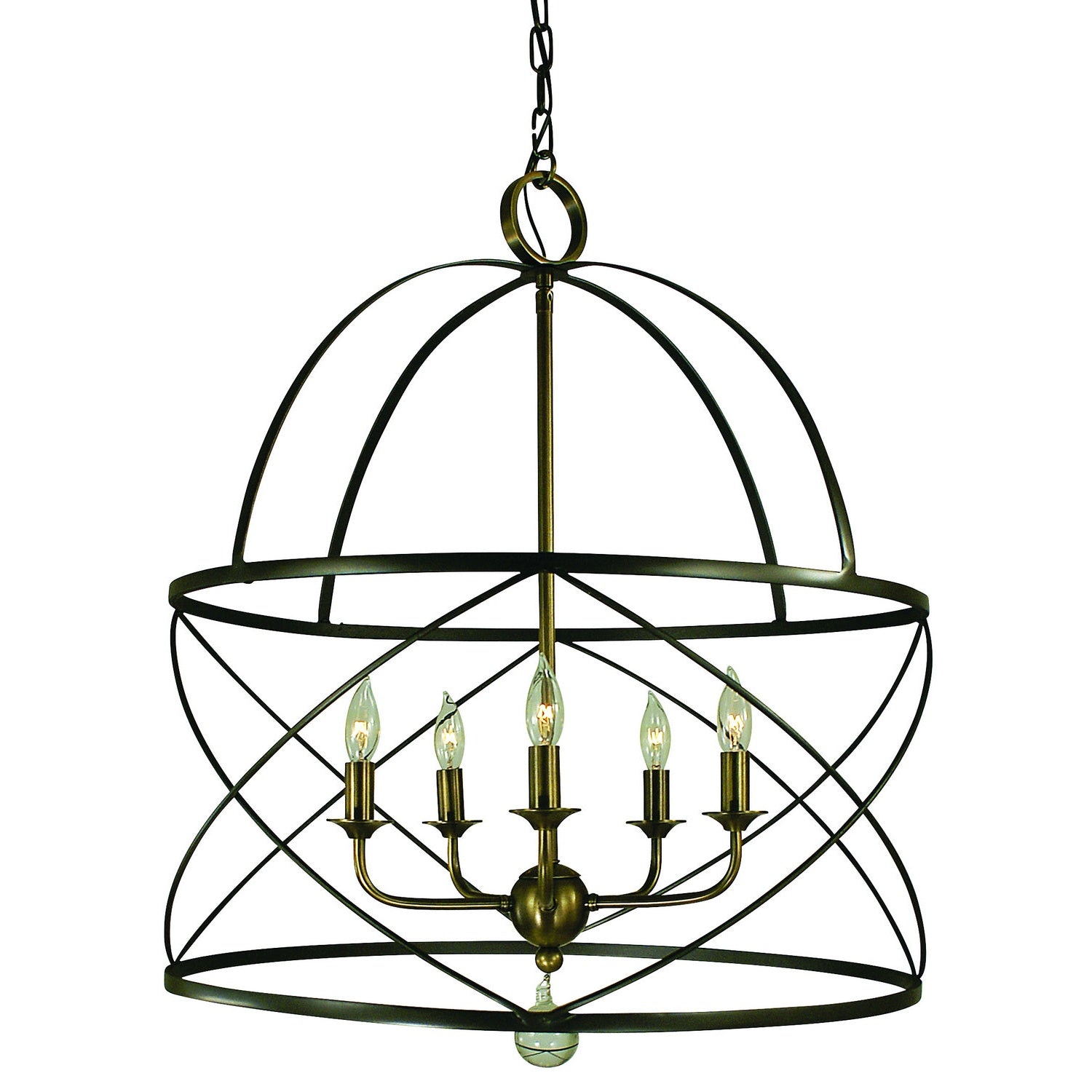 Framburg - 4415 MB/AB - Five Light Chandelier - Nantucket - Mahogany Bronze/Antique Brass