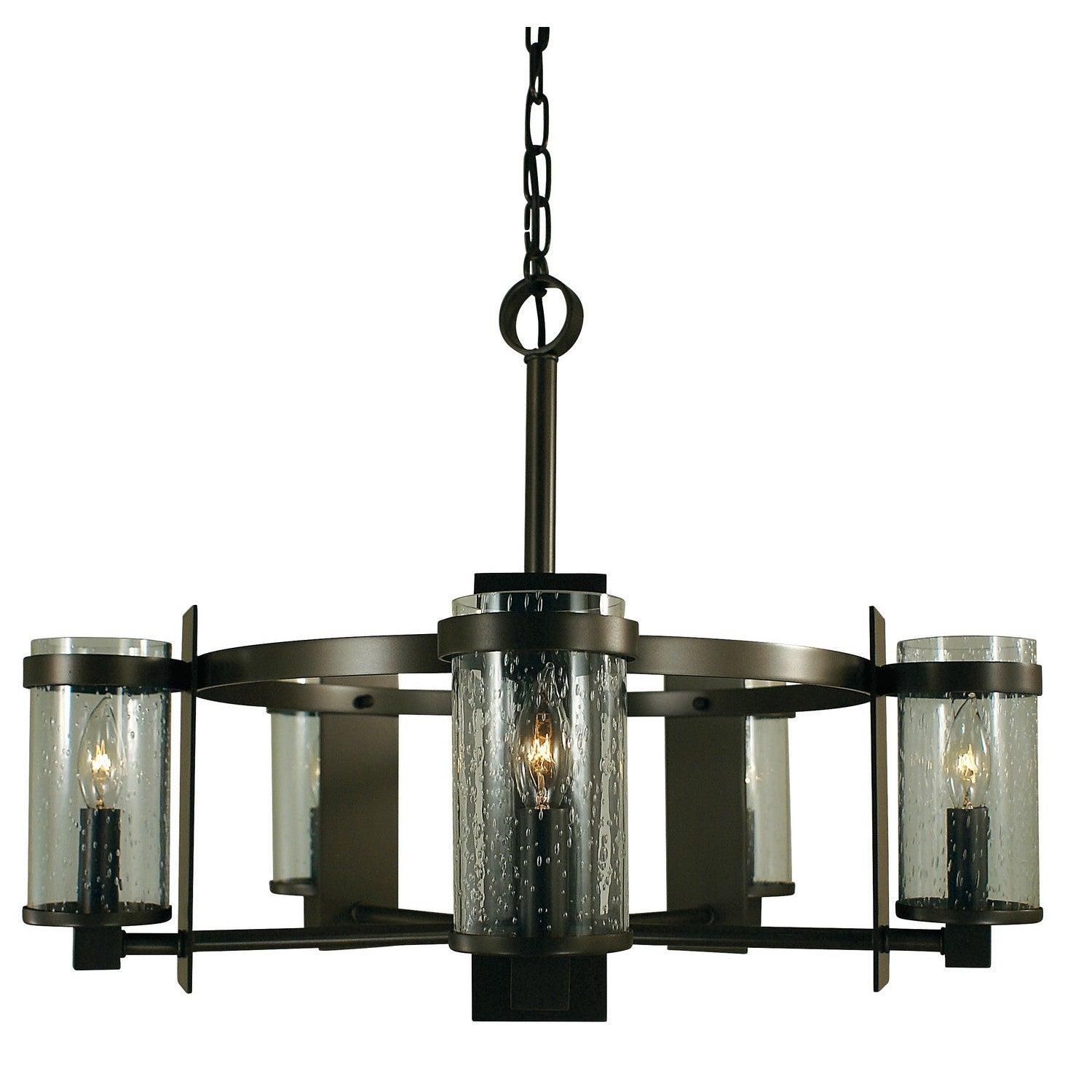 Framburg - 4435 MB/C - Five Light Chandelier - Hammersmith - Mahogany Bronze w/Clear Glass
