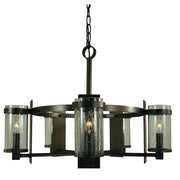 Framburg - 4435 MB/C - Five Light Chandelier - Hammersmith - Mahogany Bronze w/Clear Glass