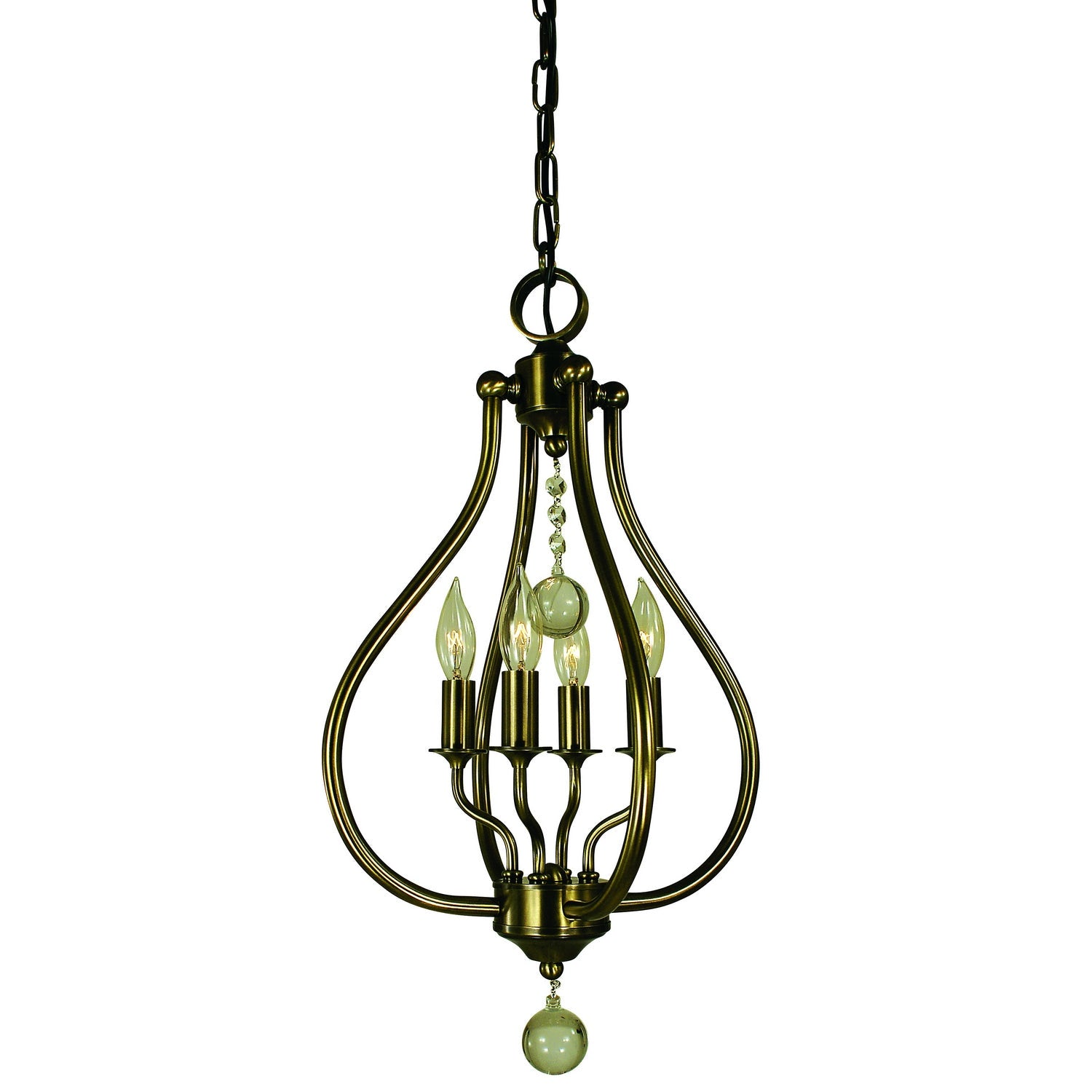 Framburg - 4444 AB - Four Light Pendant - Dewdrop - Antique Brass