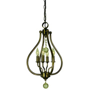 Framburg - 4444 AB - Four Light Pendant - Dewdrop - Antique Brass