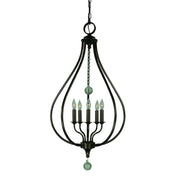 Framburg - 4445 MB - Five Light Pendant - Dewdrop - Mahogany Bronze