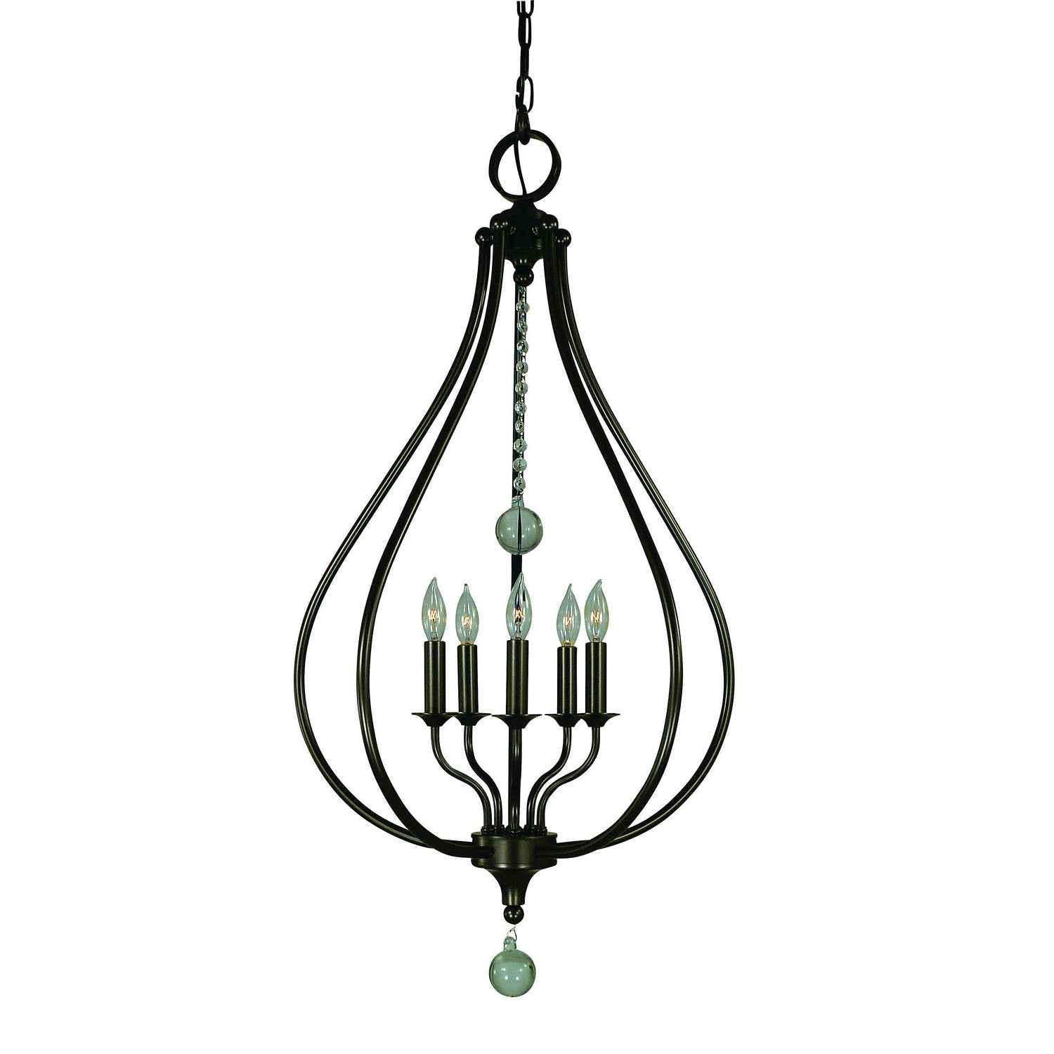 Framburg - 4445 MB - Five Light Pendant - Dewdrop - Mahogany Bronze