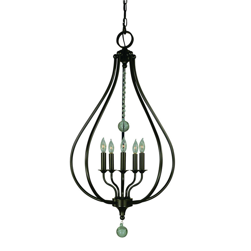 Framburg - 4445 MB - Five Light Pendant - Dewdrop - Mahogany Bronze