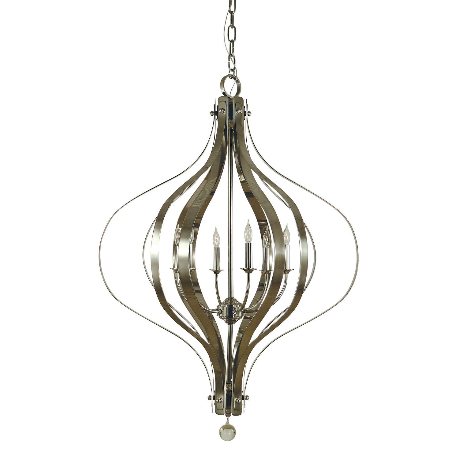 Framburg - 4586 PN - Six Light Foyer Chandelier - Aries - Polished Nickel