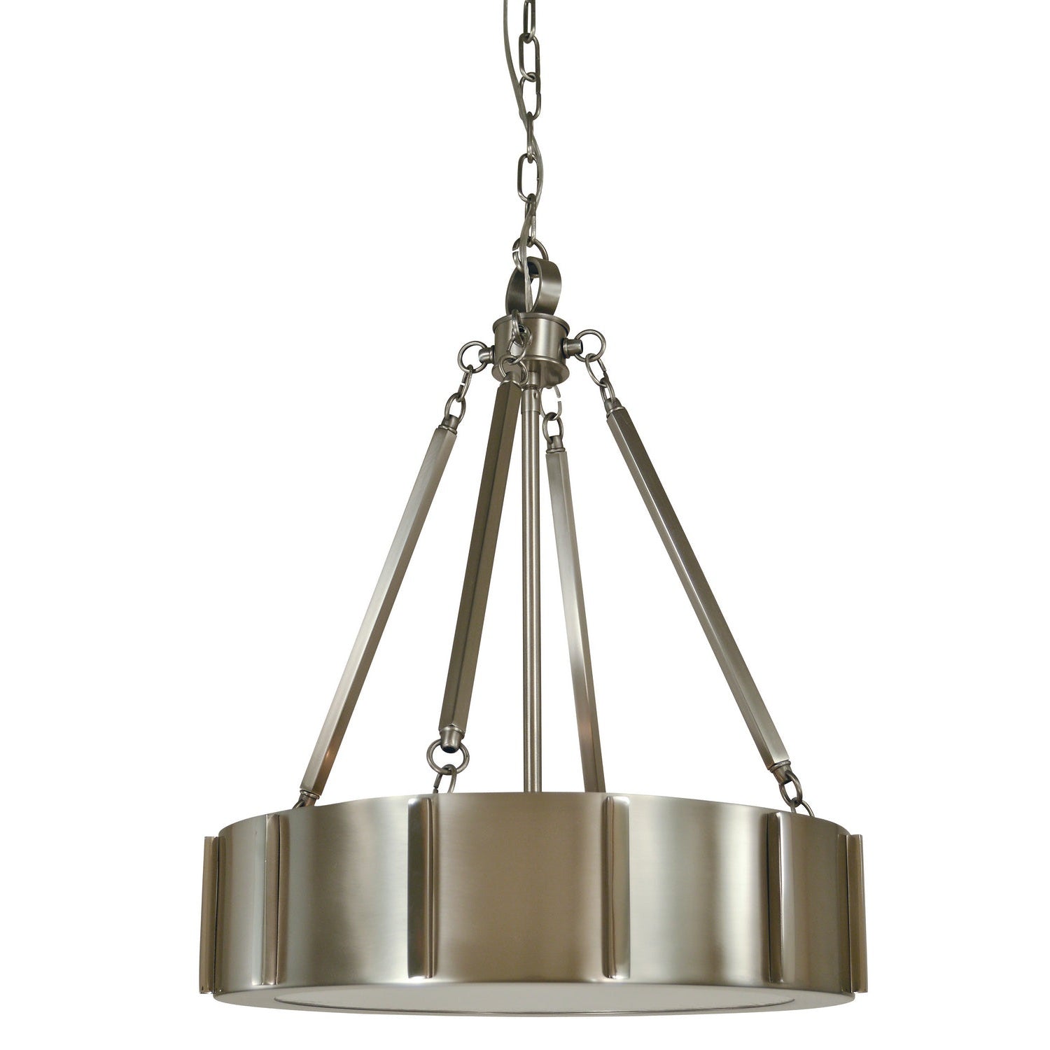 Framburg - 4590 BN/PN - Four Light Pendant - Pantheon - Matte Black w/Polished Nickel