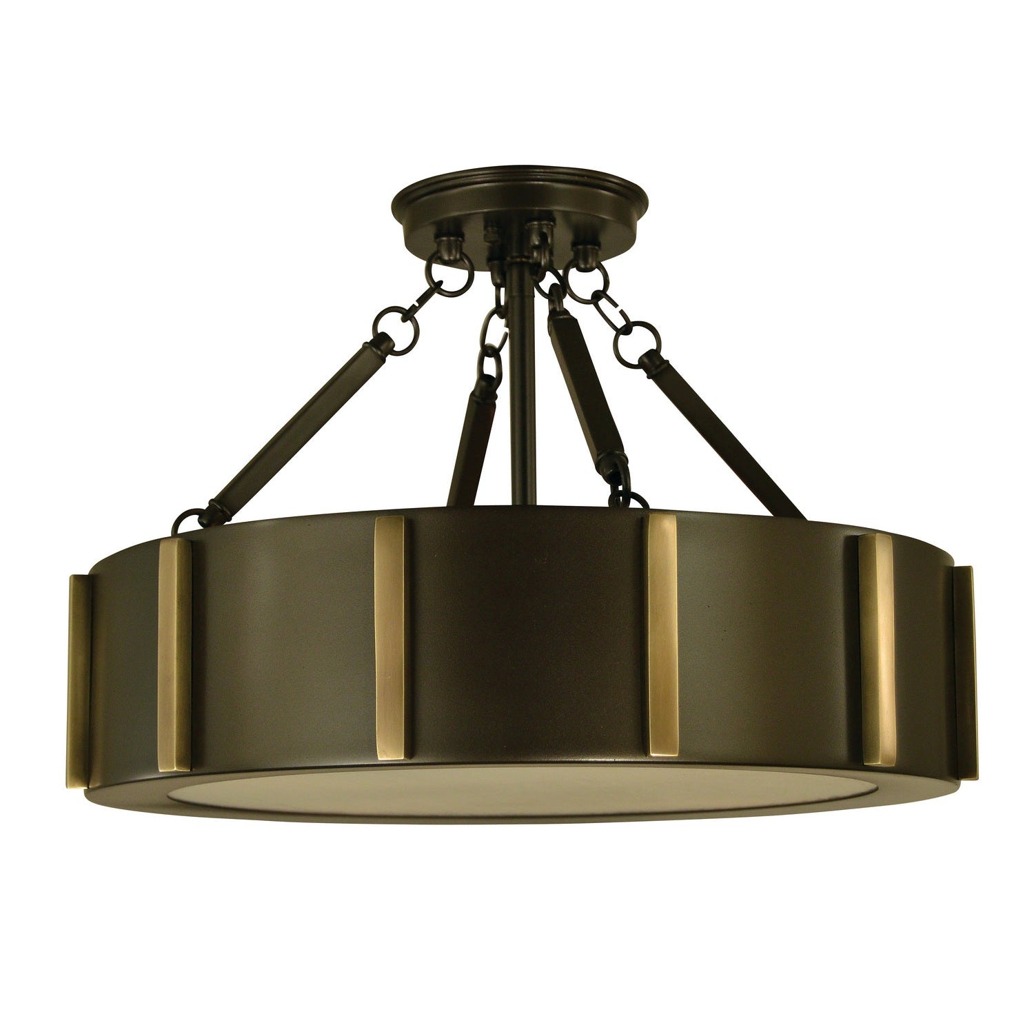 Framburg - 4592 MB/AB - Four Light Flush / Semi-Flush Mount - Pantheon - Mahogany Bronze w/Antique Brass
