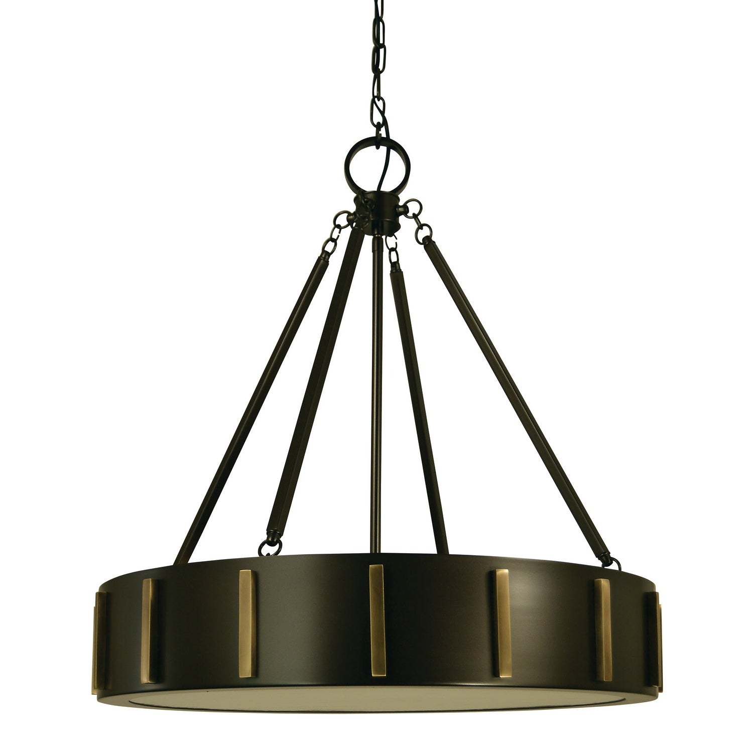 Framburg - 4594 MB/AB - Four Light Pendant - Pantheon - Mahogany Bronze w/Antique Brass