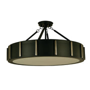 Framburg - 4596 MBLACK/PN - Four Light Flush / Semi-Flush Mount - Pantheon - Matte Black w/Polished Nickel