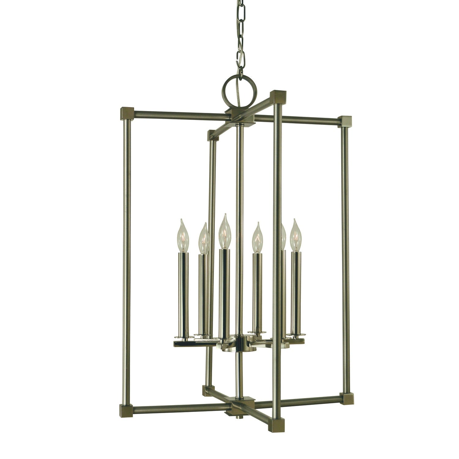 Framburg - 4606 BN/PN - Six Light Chandelier - Lexington - Brushed Nickel w/Polished Nickel