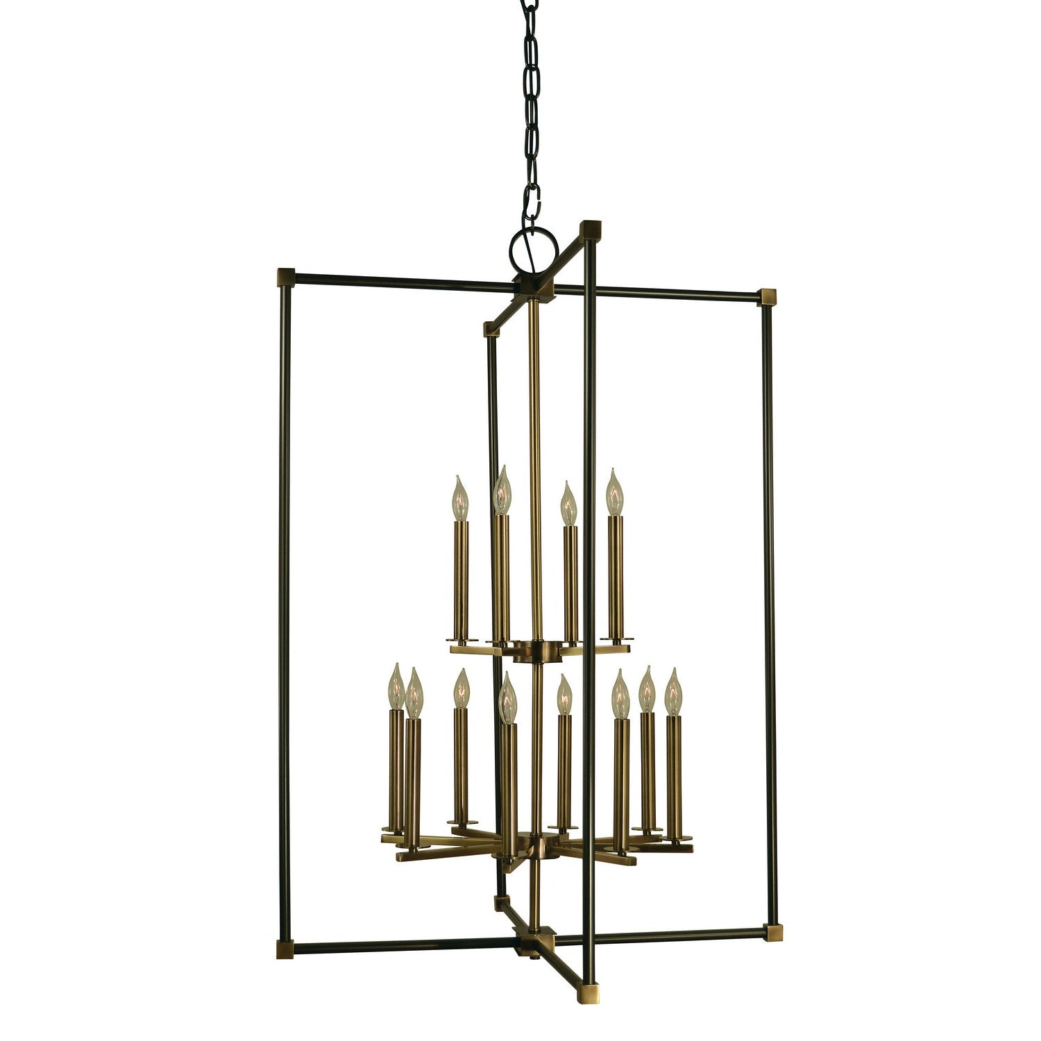 Framburg - 4610 MB/AB - 12 Light Foyer Chandelier - Lexington - Mahogany Bronze w/Antique Brass