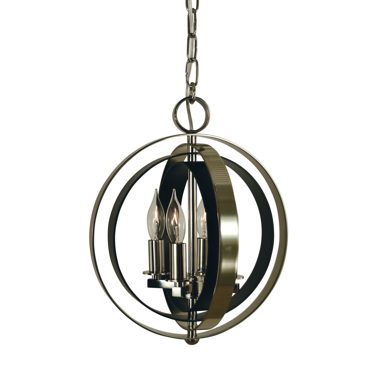Framburg - 4650 PN/MBLACK - Four Light Chandelier - Constellation - Polished Nickel w/Matte Black