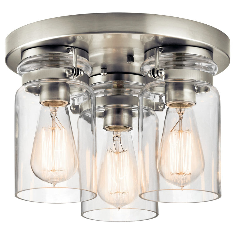 Kichler - 42891NI - Three Light Flush Mount - Brinley - Brushed Nickel