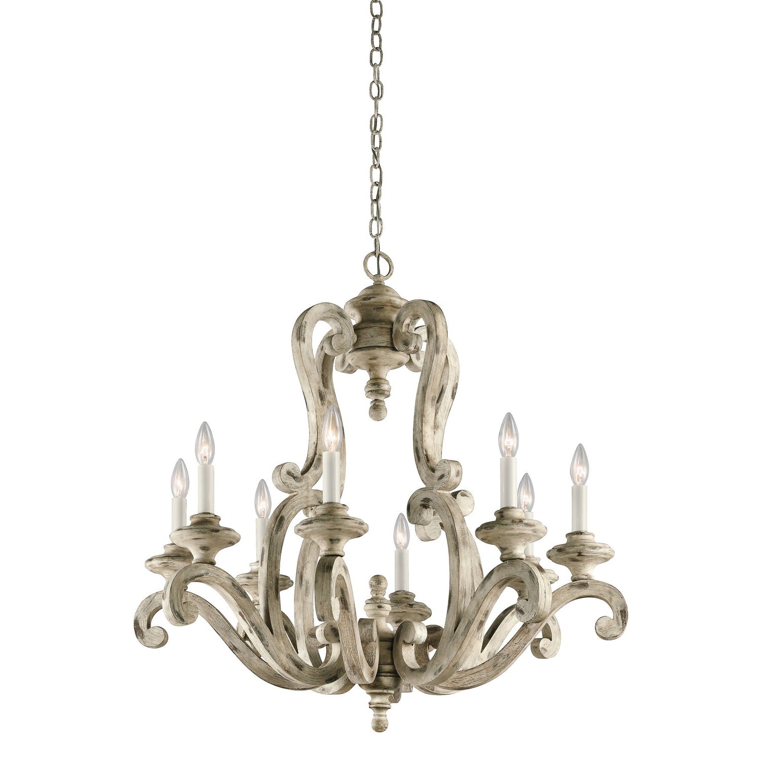 Kichler - 43265DAW - Eight Light Chandelier - Hayman Bay - Distressed Antique White