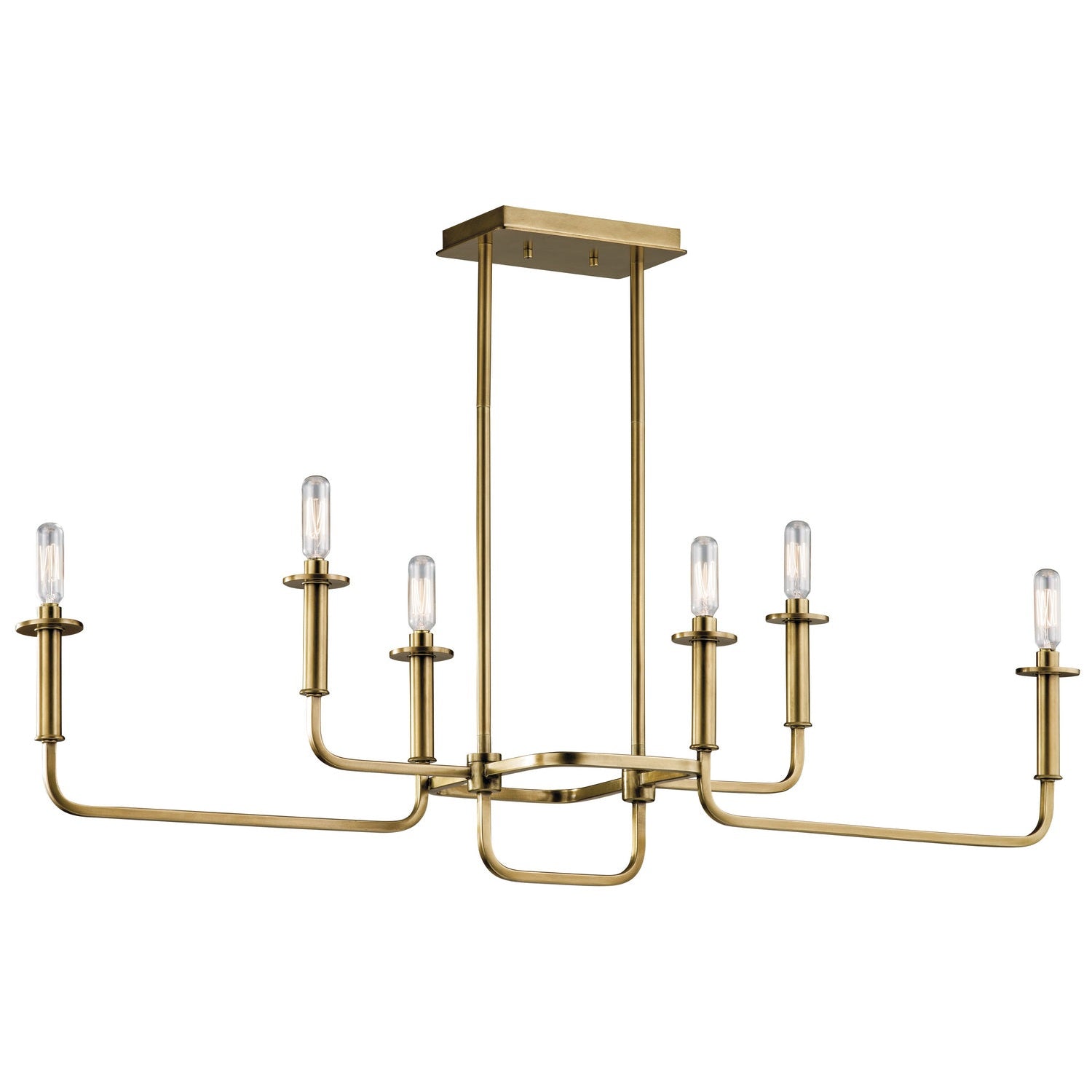 Kichler - 43362NBR - Six Light Linear Chandelier - Alden - Natural Brass