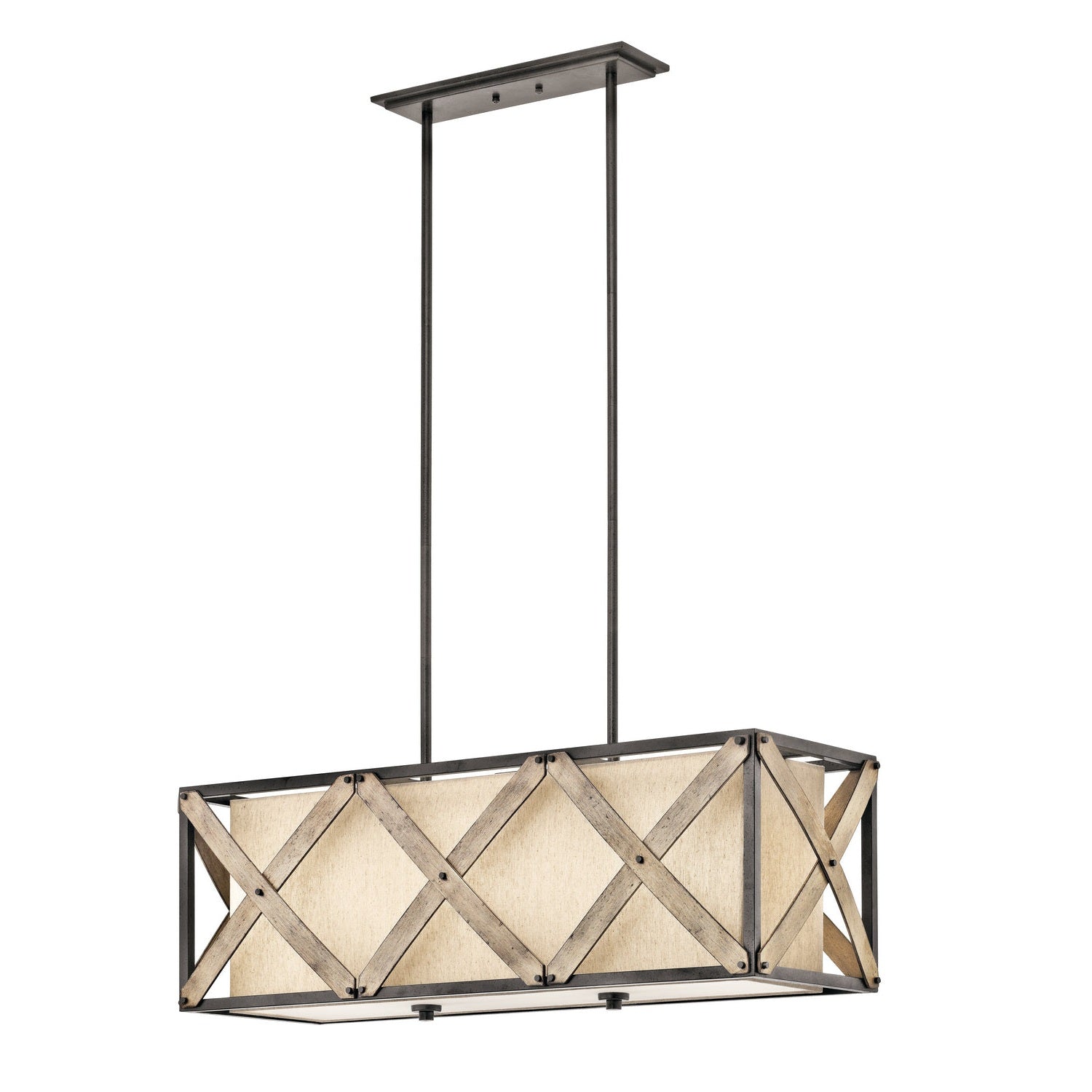 Kichler - 43774AVI - Three Light Linear Chandelier - Cahoon - Anvil Iron