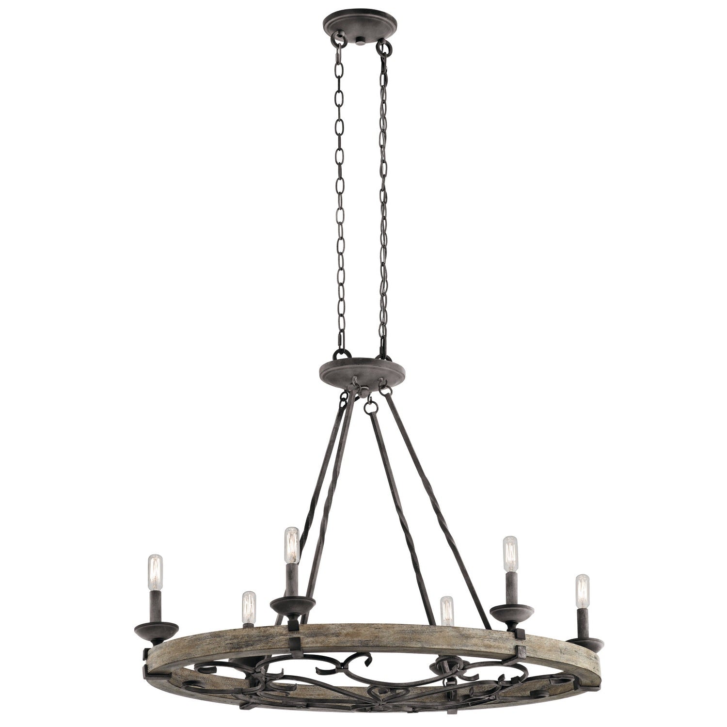 Kichler - 43824WZC - Six Light Chandelier - Taulbee - Weathered Zinc