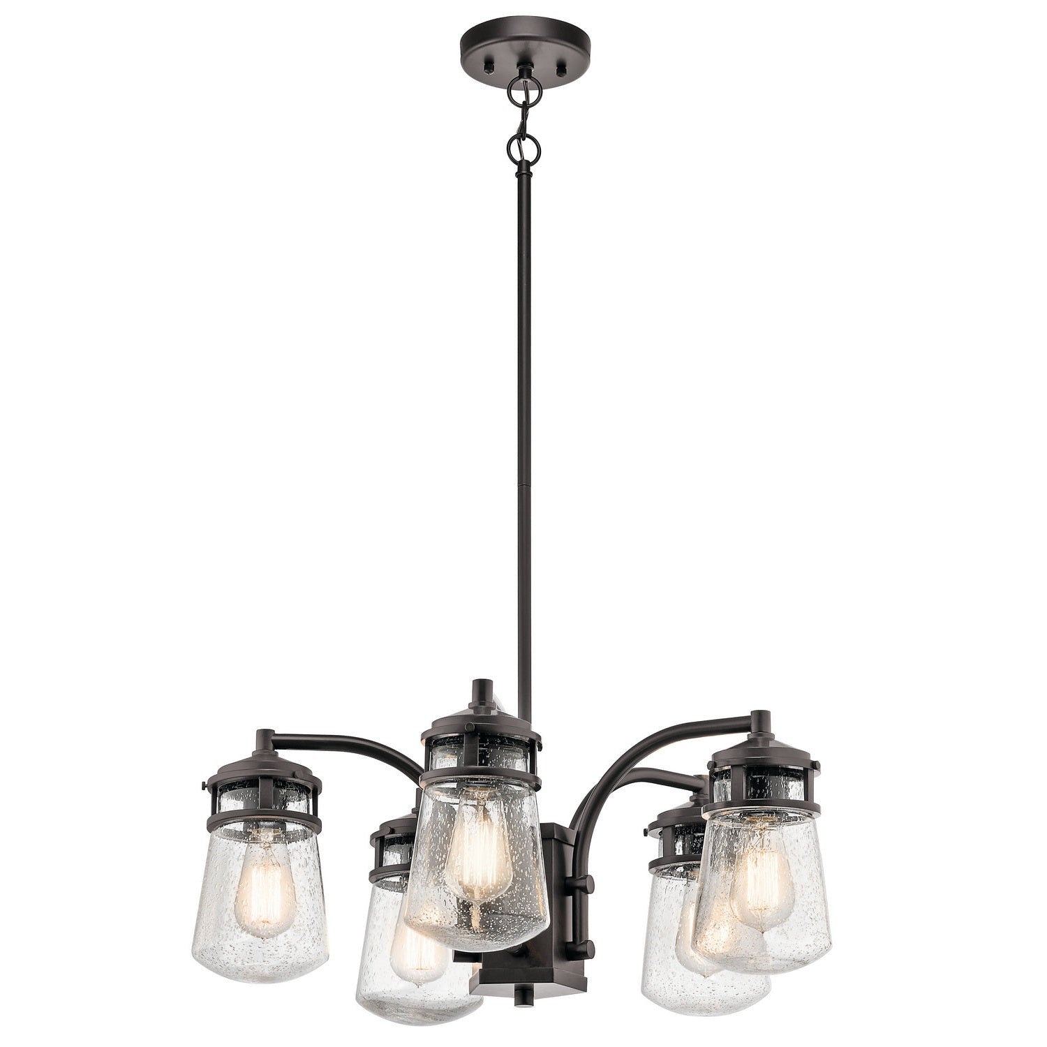 Kichler - 49498AZ - Five Light Outdoor Chandelier - Lyndon - Architectural Bronze