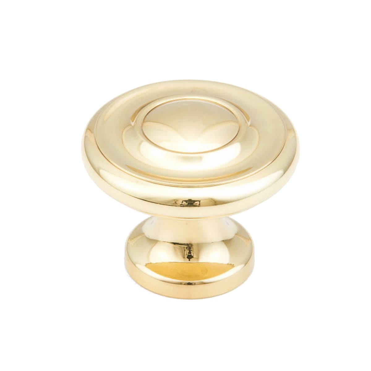 Baroque 1-1/4" Traditional Round Ringed Luxury Solid Brass Mushroom Cabinet Knob / Drawer Knob