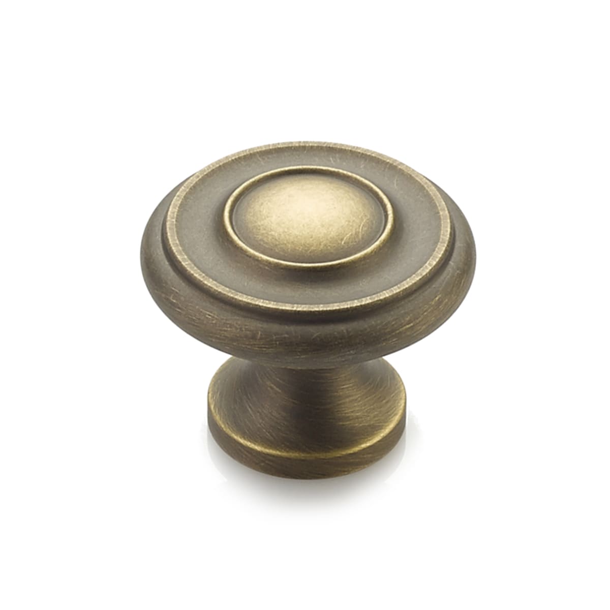 Baroque 1-1/4" Traditional Round Ringed Luxury Solid Brass Mushroom Cabinet Knob / Drawer Knob