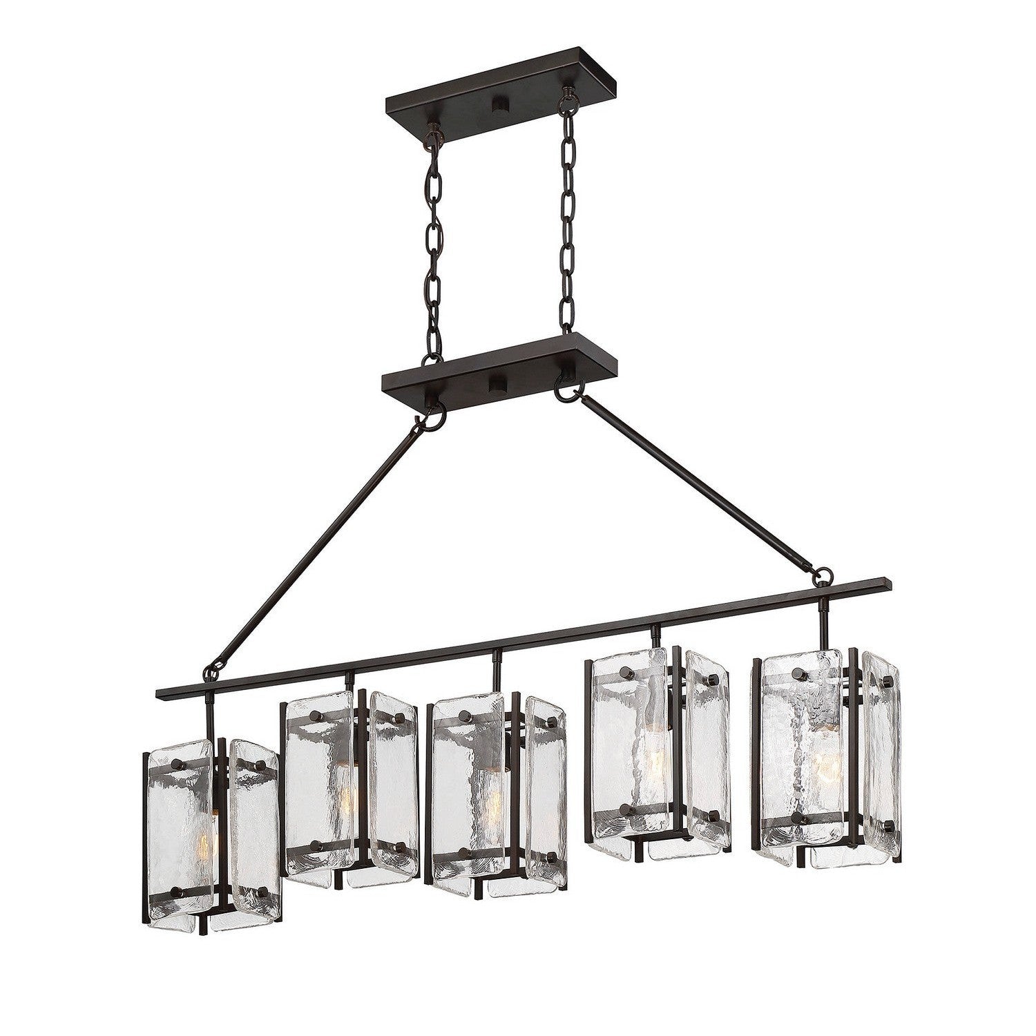 Savoy House - 1-3043-5-13 - Five Light Linear Chandelier - Glenwood - English Bronze