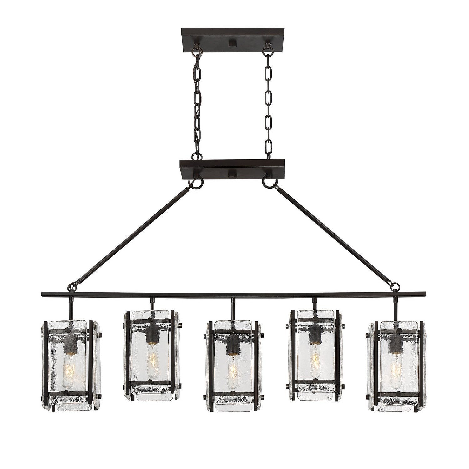 Savoy House - 1-3043-5-13 - Five Light Linear Chandelier - Glenwood - English Bronze