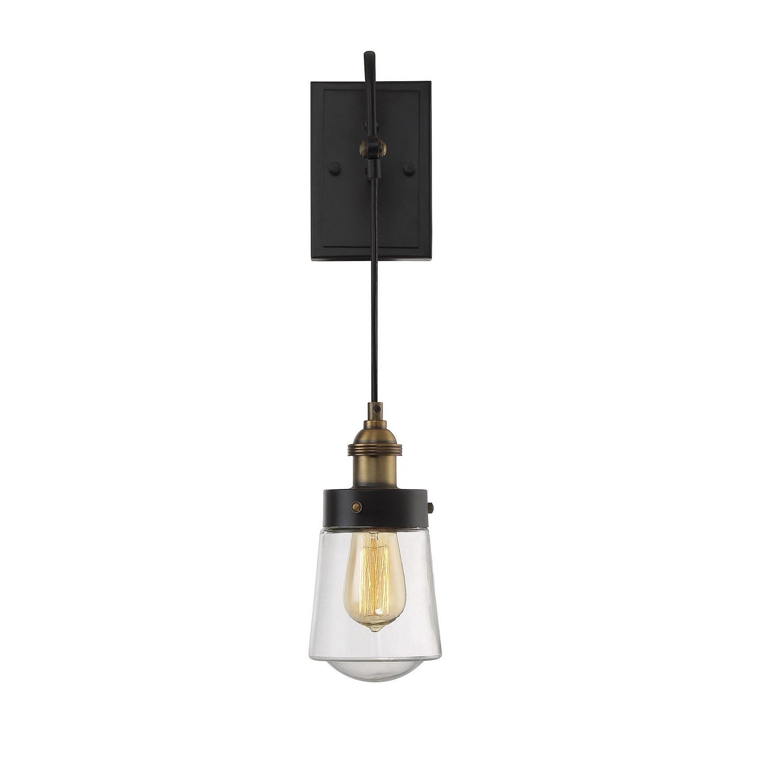 Savoy House - 9-2065-1-51 - One Light Wall Sconce - Macauley - Vintage Black with Warm Brass