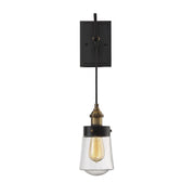 Savoy House - 9-2065-1-51 - One Light Wall Sconce - Macauley - Vintage Black with Warm Brass