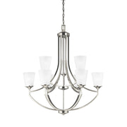 Generation Lighting - 3124509-962 - Nine Light Chandelier - Hanford - Brushed Nickel