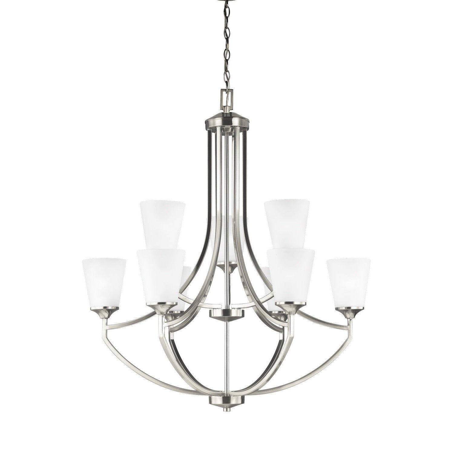 Generation Lighting - 3124509-962 - Nine Light Chandelier - Hanford - Brushed Nickel