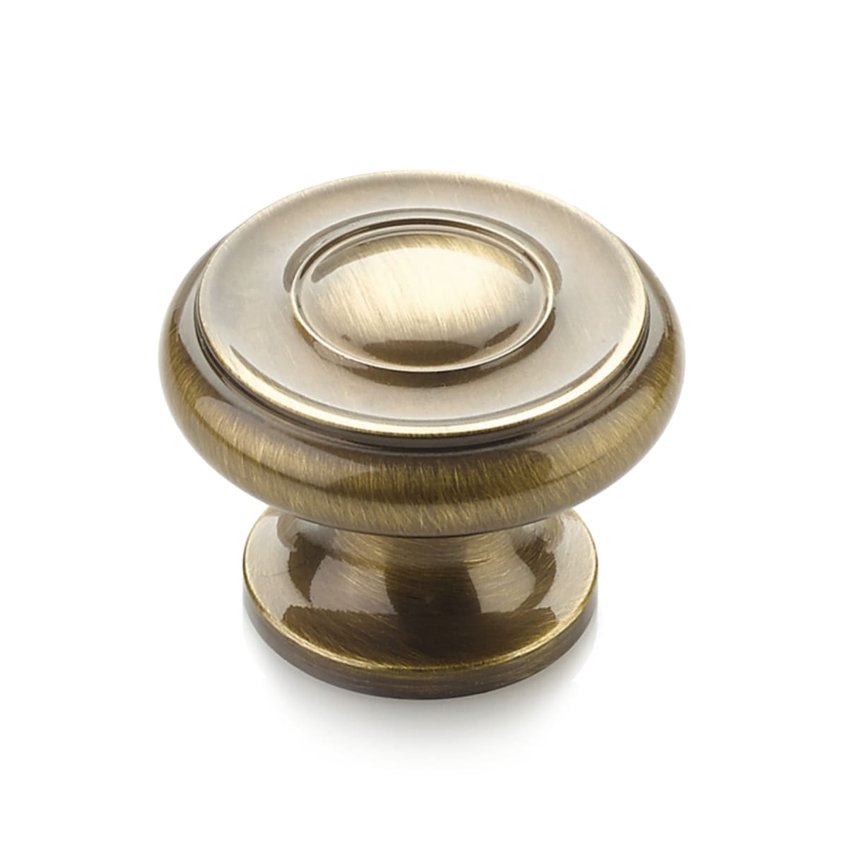 Baroque 1-1/2" Traditional Round Ringed Solid Brass Luxury Cabinet Knob / Drawer Knob