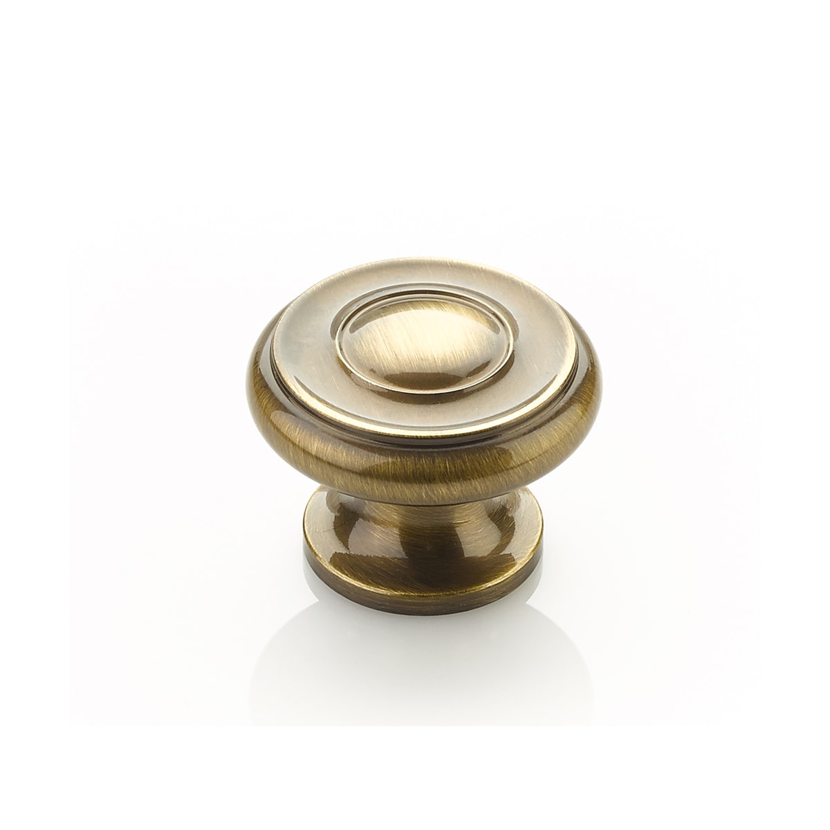 Schaub and Company - 704-AB-10PACK - Traditional Designs 1-1/2" Round Mushroom Solid Brass Cabinet Knob - 10 PACK - 10 Pack in Antique Brass