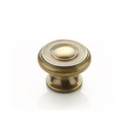Schaub and Company - 704-AB-10PACK - Traditional Designs 1-1/2" Round Mushroom Solid Brass Cabinet Knob - 10 PACK - 10 Pack in Antique Brass