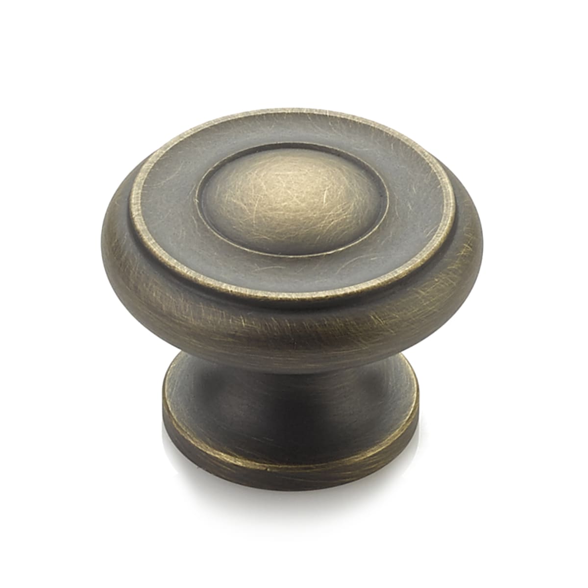 Baroque 1-1/2" Traditional Round Ringed Solid Brass Luxury Cabinet Knob / Drawer Knob