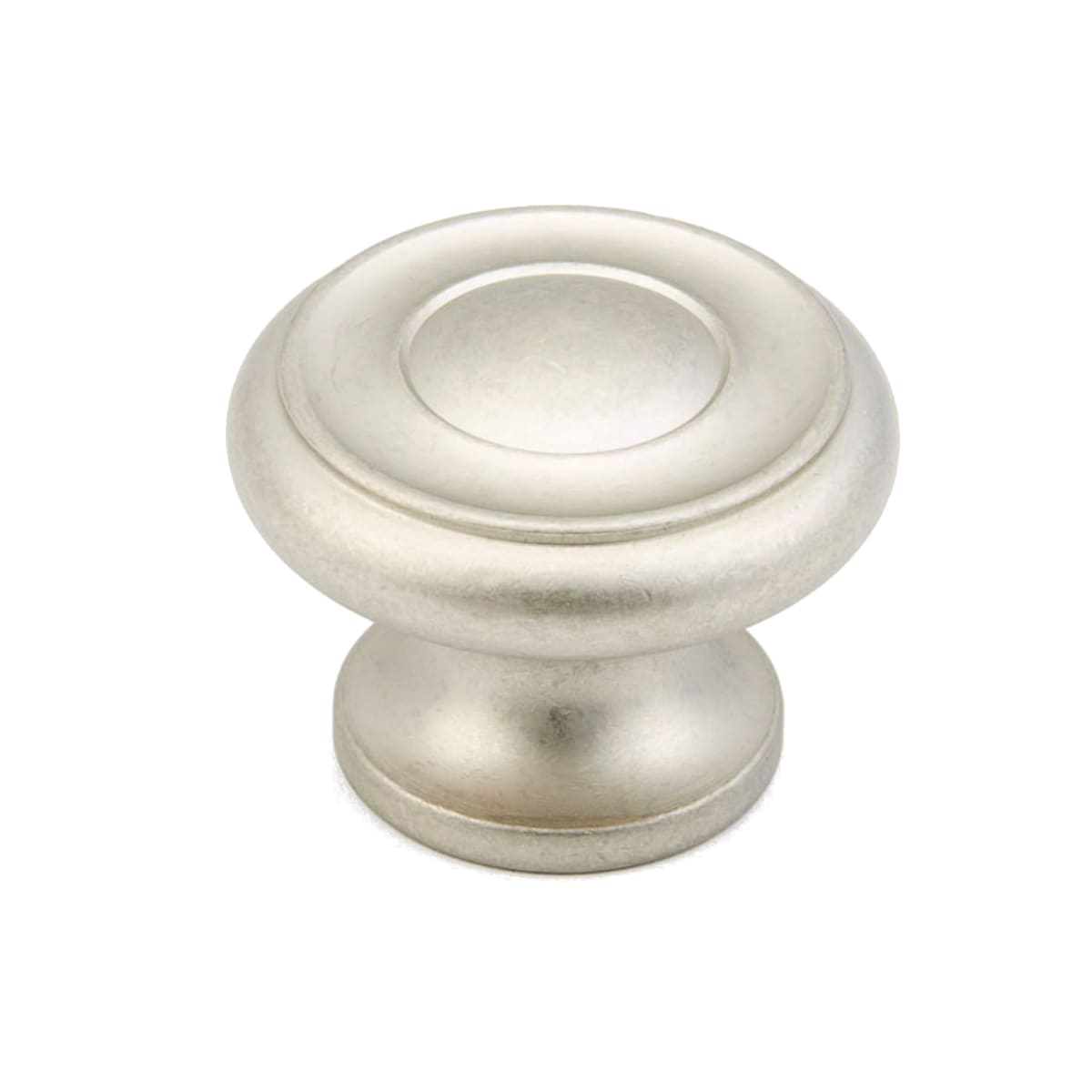 Schaub and Company - 704-DN - Baroque 1-1/2" Traditional Round Ringed Solid Brass Luxury Cabinet Knob / Drawer Knob in Distressed Nickel