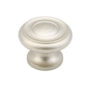Schaub and Company - 704-DN - Baroque 1-1/2" Traditional Round Ringed Solid Brass Luxury Cabinet Knob / Drawer Knob in Distressed Nickel