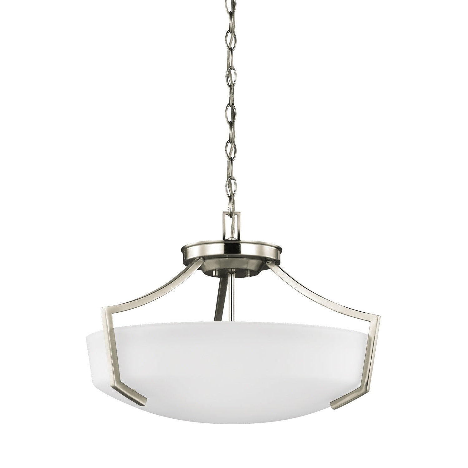 Generation Lighting - 7724503-962 - Three Light Semi-Flush Convertible Pendant - Hanford - Brushed Nickel