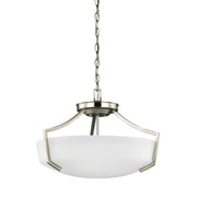 Generation Lighting - 7724503-962 - Three Light Semi-Flush Convertible Pendant - Hanford - Brushed Nickel