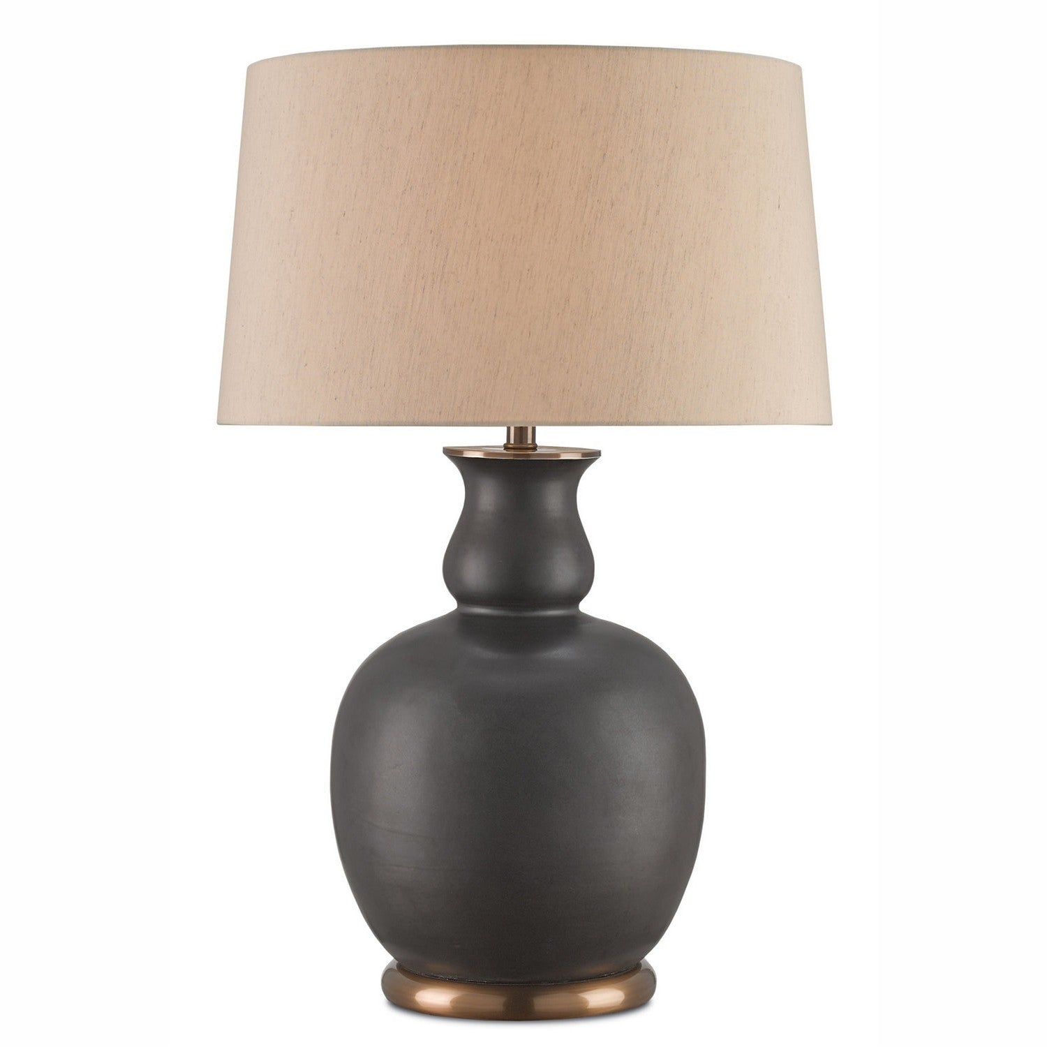 Currey and Company - 6244 - One Light Table Lamp - Ultimo Black Table Lamp - Matte Black/Antique Brass
