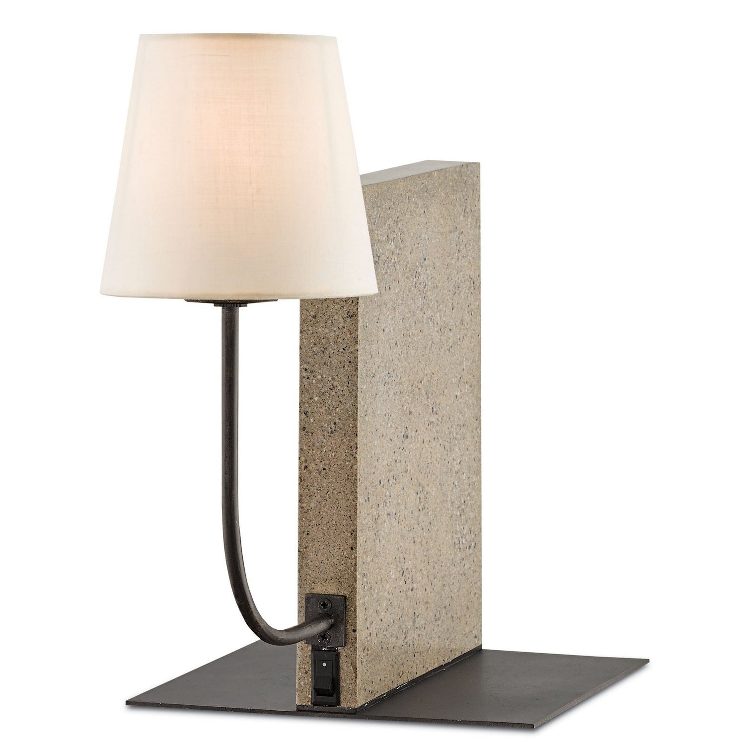 Currey and Company - 6555 - One Light Table Lamp - Oldknow Bookcase Lamp - Polished Concrete/Aged Steel