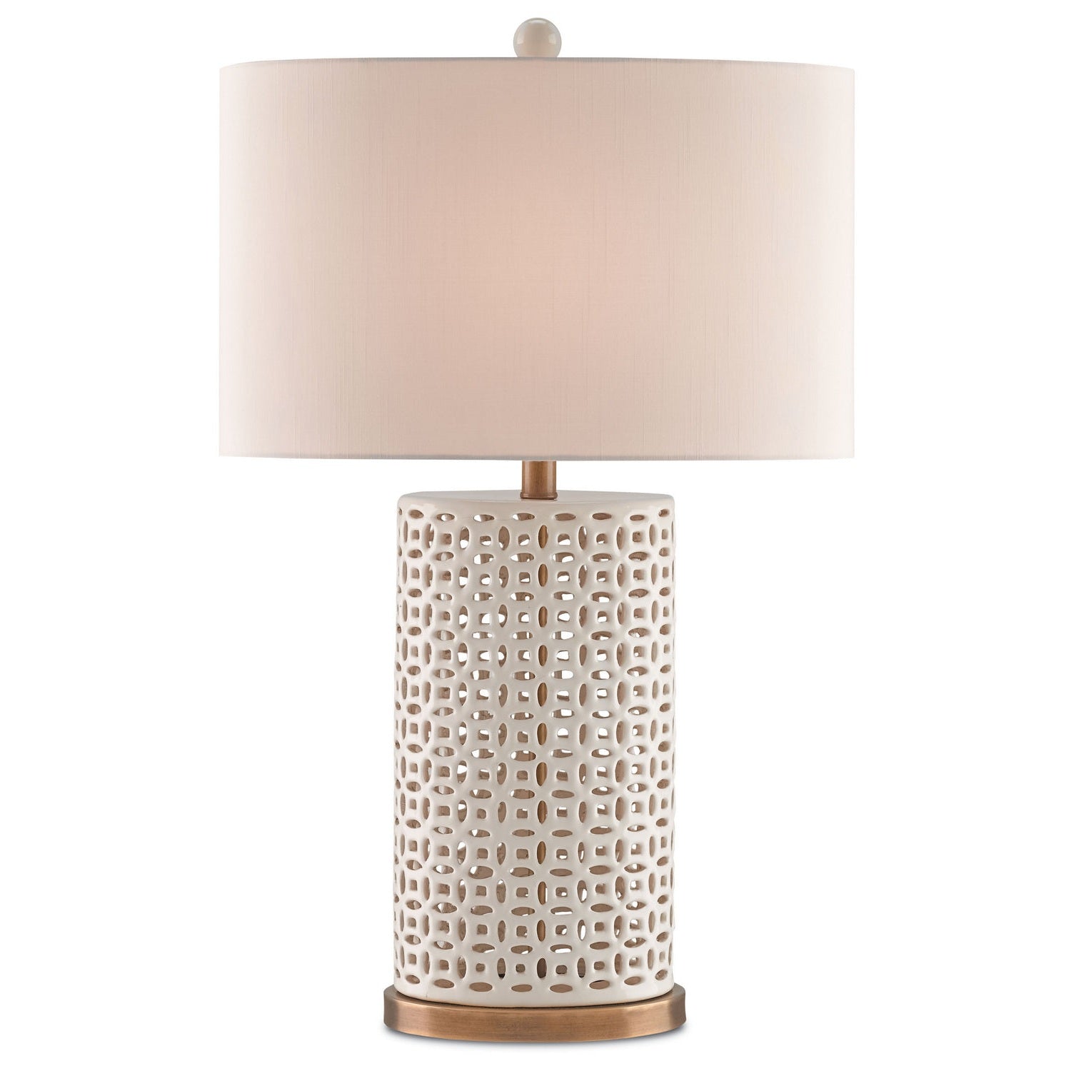Currey and Company - 6925 - One Light Table Lamp - Bellemeade White Table Lamp - Ivory/Antique Brass
