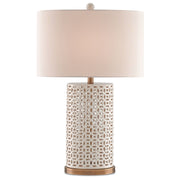 Currey and Company - 6925 - One Light Table Lamp - Bellemeade White Table Lamp - Ivory/Antique Brass