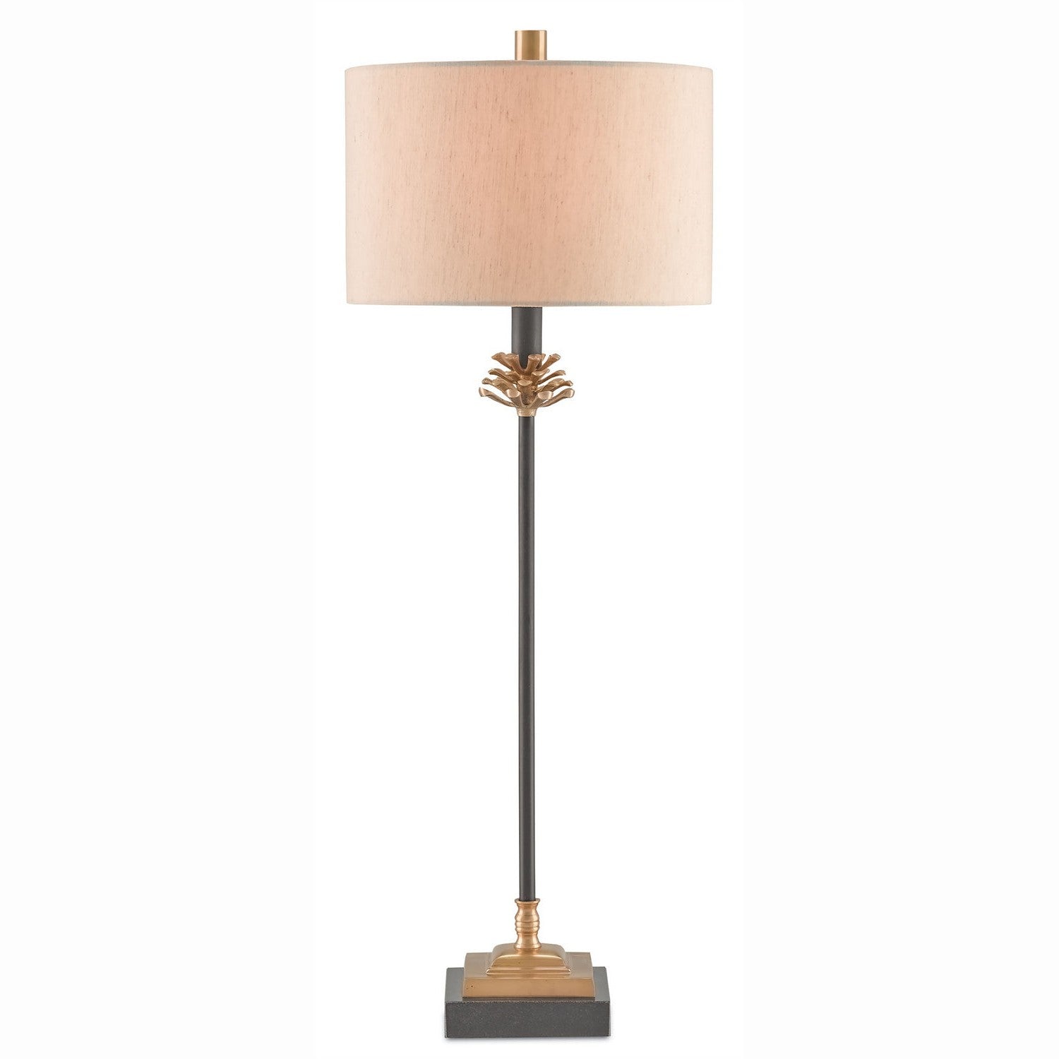 Currey and Company - 6334 - One Light Table Lamp - Pinegrove Brass Table Lamp - Antique Brass/Black