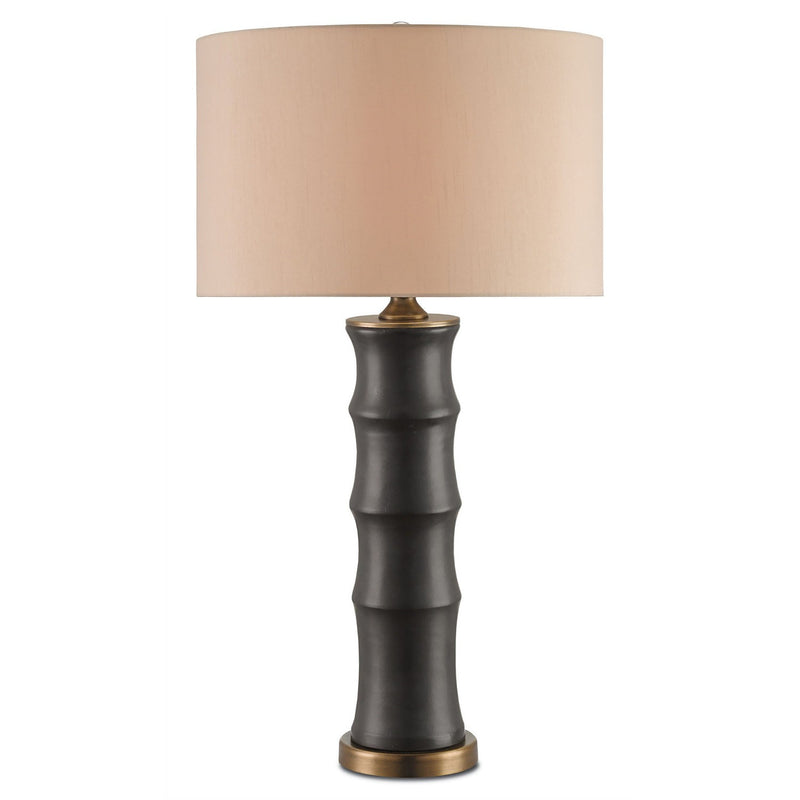 Currey and Company - 6955 - One Light Table Lamp - Roark Black Table Lamp - Matte Black/Antique Brass