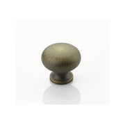 Schaub and Company - 706-ALB-25PACK - 2 Pack5 - Traditional Designs 1-1/4" Smooth Round Mushroom Solid Brass Cabinet Knobs in Antique Light Brass