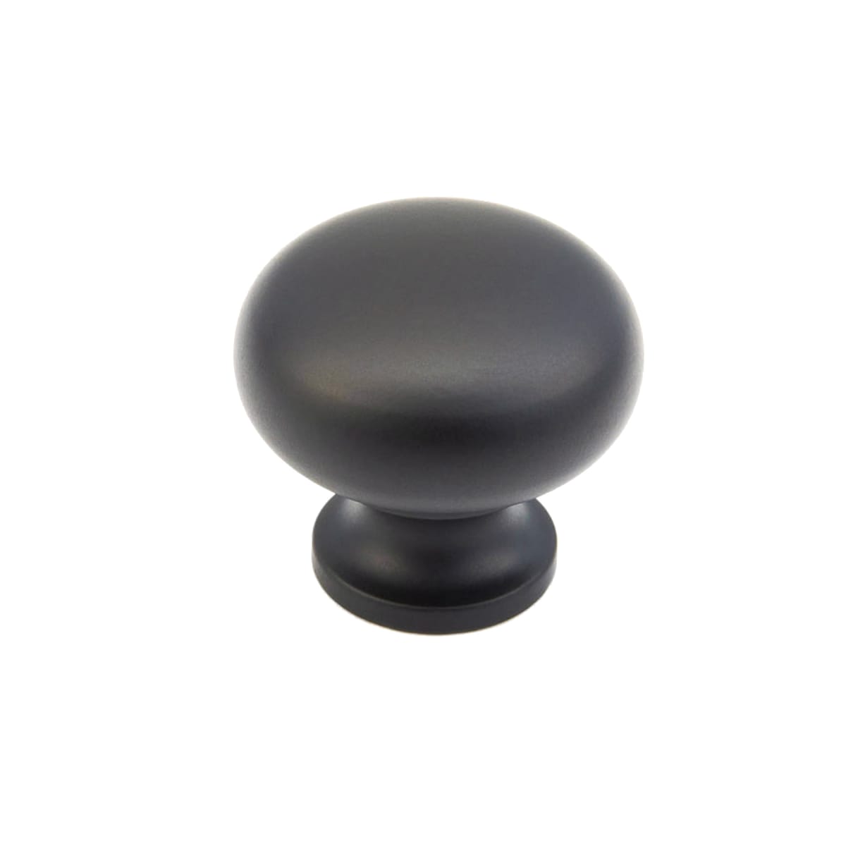 Schaub and Company - 706-FB - Baroque 1-1/4" Solid Brass Traditional Mushroom Round Smooth Luxury Cabinet Knob / Drawer Knob in Flat Black