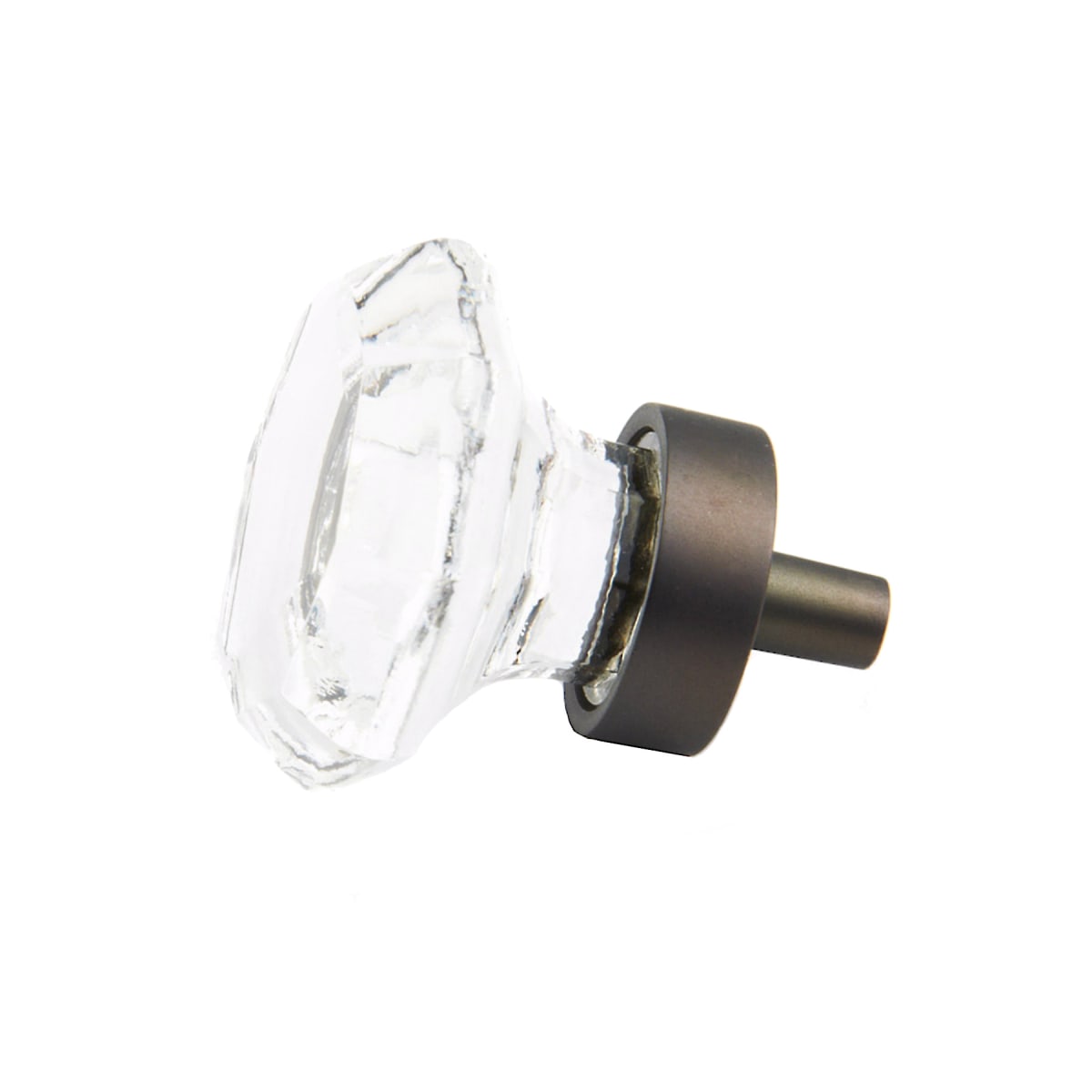Fire 1-1/8" Crystal Traditional Antique Mini Small Cabinet Knob with Solid Brass Base