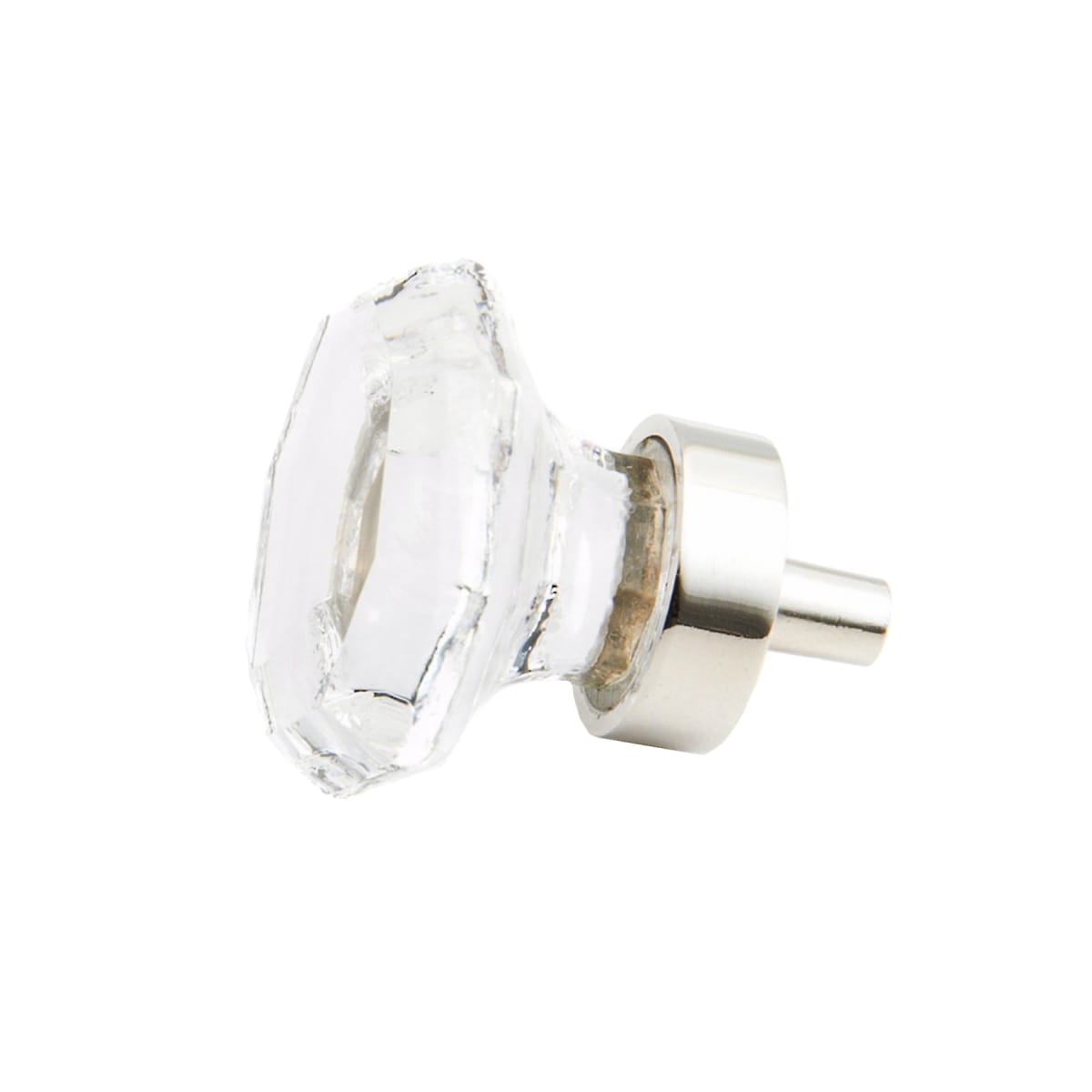 Fire 1-1/8" Crystal Traditional Antique Mini Small Cabinet Knob with Solid Brass Base
